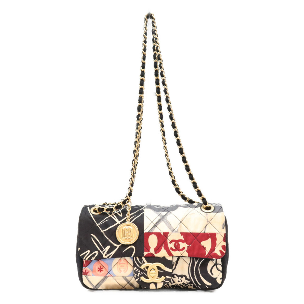 CHANEL Chanel Multicolor Patchwork Cotton Mini Matelassé 20 Shoulder Bag Women's